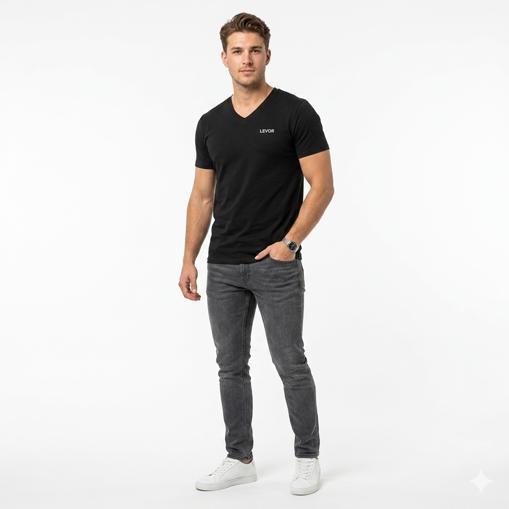 Herren V-Neck T-Shirt LEVOR